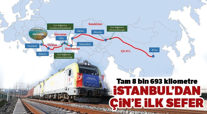 TÜRKİYE’DEN ÇİN’E İLK İHRACAT BLOK TRENİ TÖRENLE UĞURLANDI